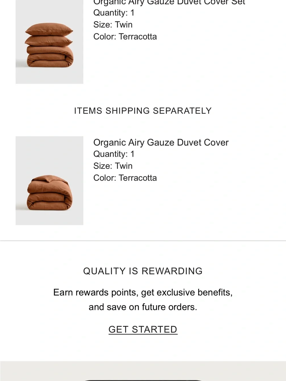 Two, Twin Size Quince Rust Cotton Gauze Comforter Set - Warm Rust